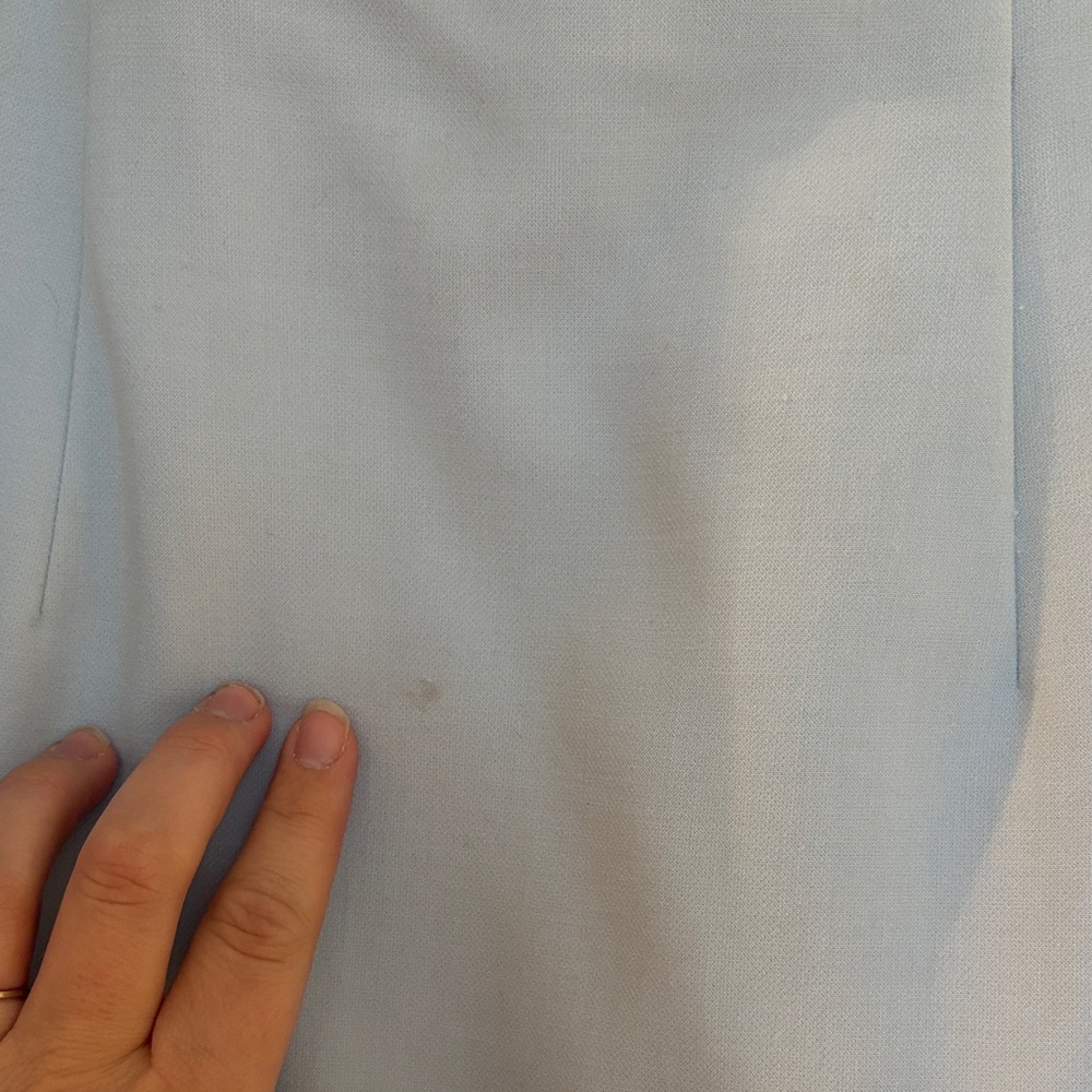 French Connection Light Blue Ruffle Off-Shoulder Dress - Picture 2 of 6